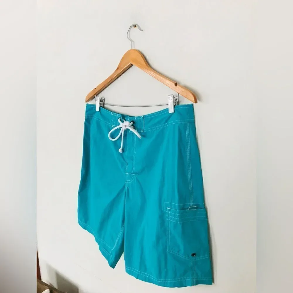 J. Crew | men’s teal board shirt swim trunks | size 33 waist